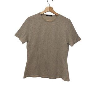 Corso Vannucci Beige 100% Cashmere Short Sleeve Sweater Women's Size S